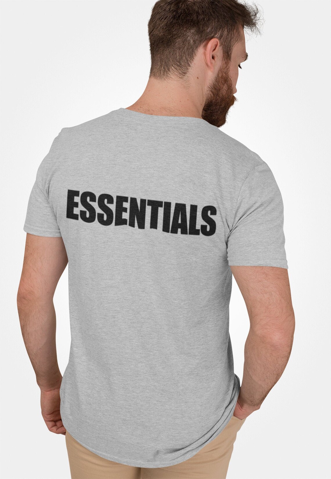Essentials TShirt for Men & Women Back Logo Slogan Tee Etsy