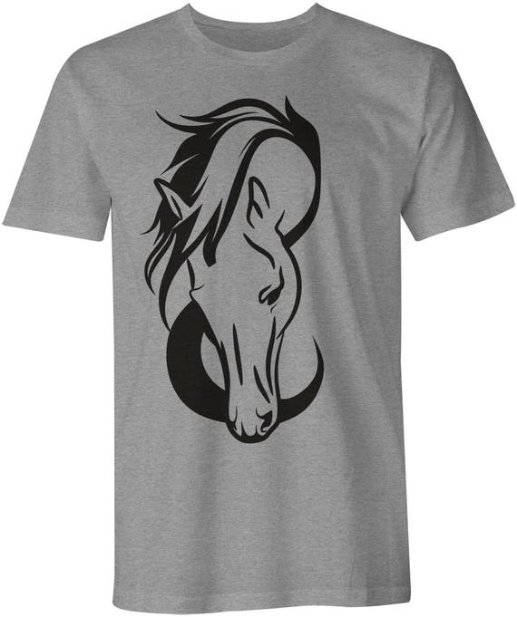 Una Maglietta Equestrian Da Uomo Con Cavallo Al Galoppo 100% Cotone