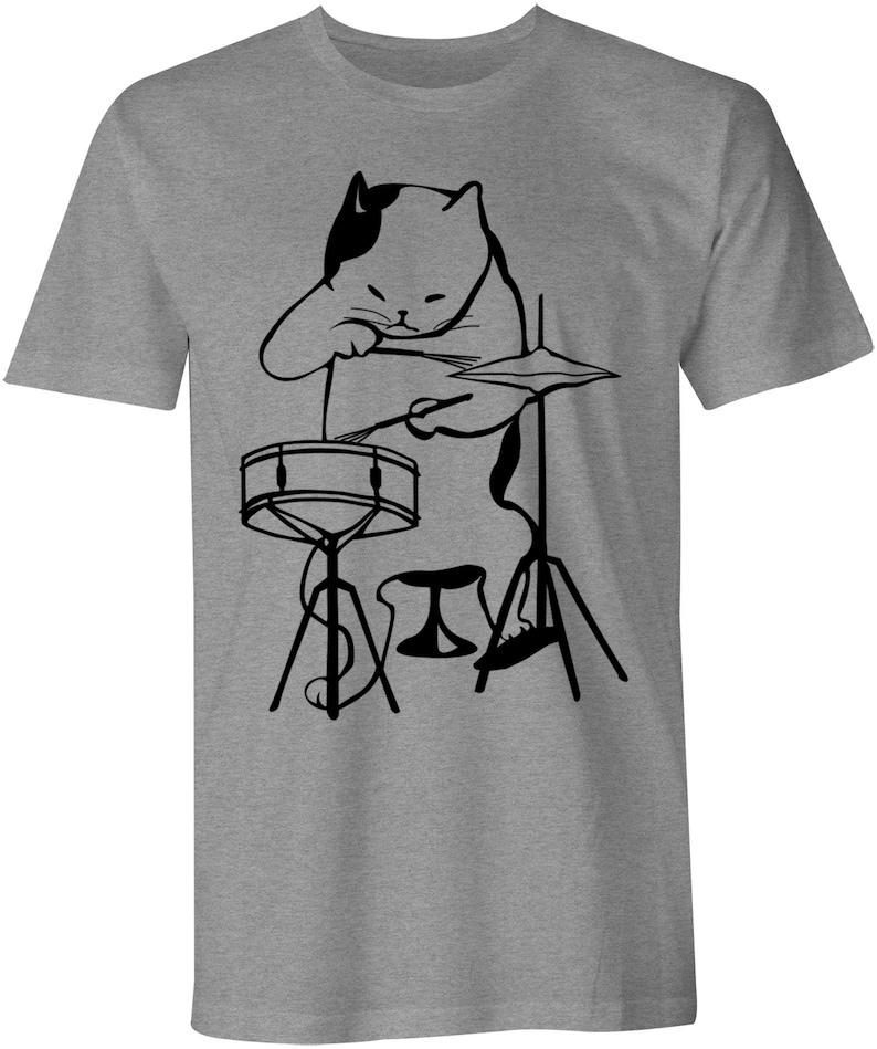 Drummer Shirt Musician Shirt Drummer Cat Tshirt Funny Cat Etsy