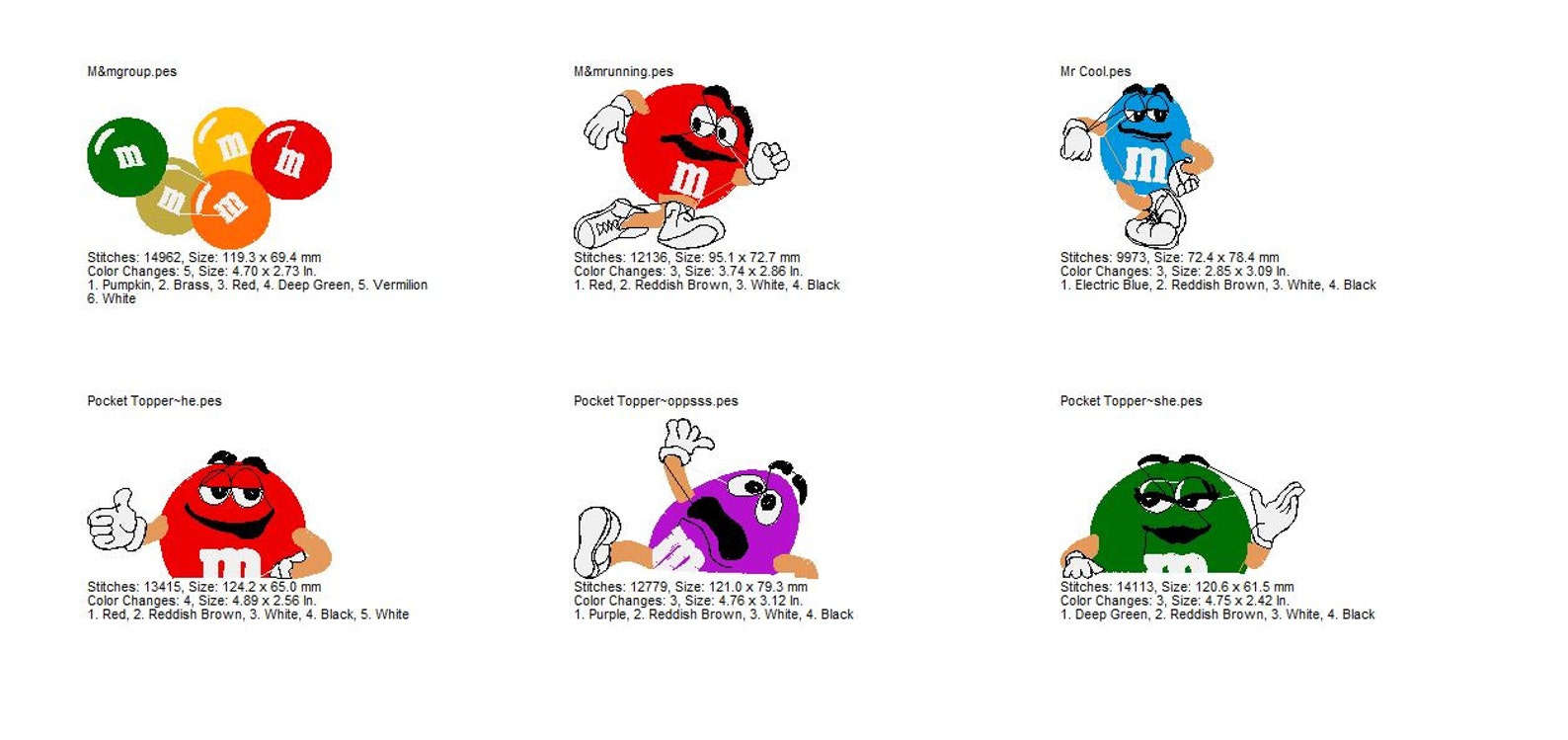 15 Designs M & M Embroidery Design Pack 1 Instant Download Etsy