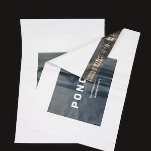 100-500 Poly Mailers, 14 x 18 inch, aangepaste zwarte polyester verzendtas, aangepaste verzendtas met logo in één kleur, aangepaste glanzend zwarte verzendtas