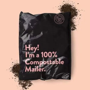 Custom Logo Matte Black Compostable Mailers 100% Biodegradable Mailers Eco friendly Mailing bag Adhesive Self Sealing Shipping Bags
