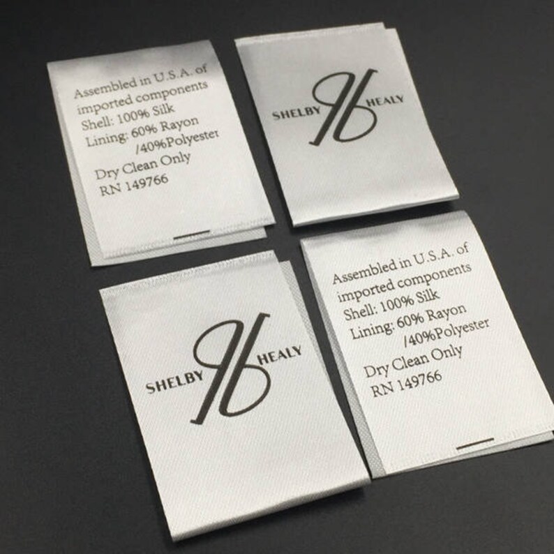 200 Custom Satin Labels Clothing Labels Satin Labels Custom Etsy
