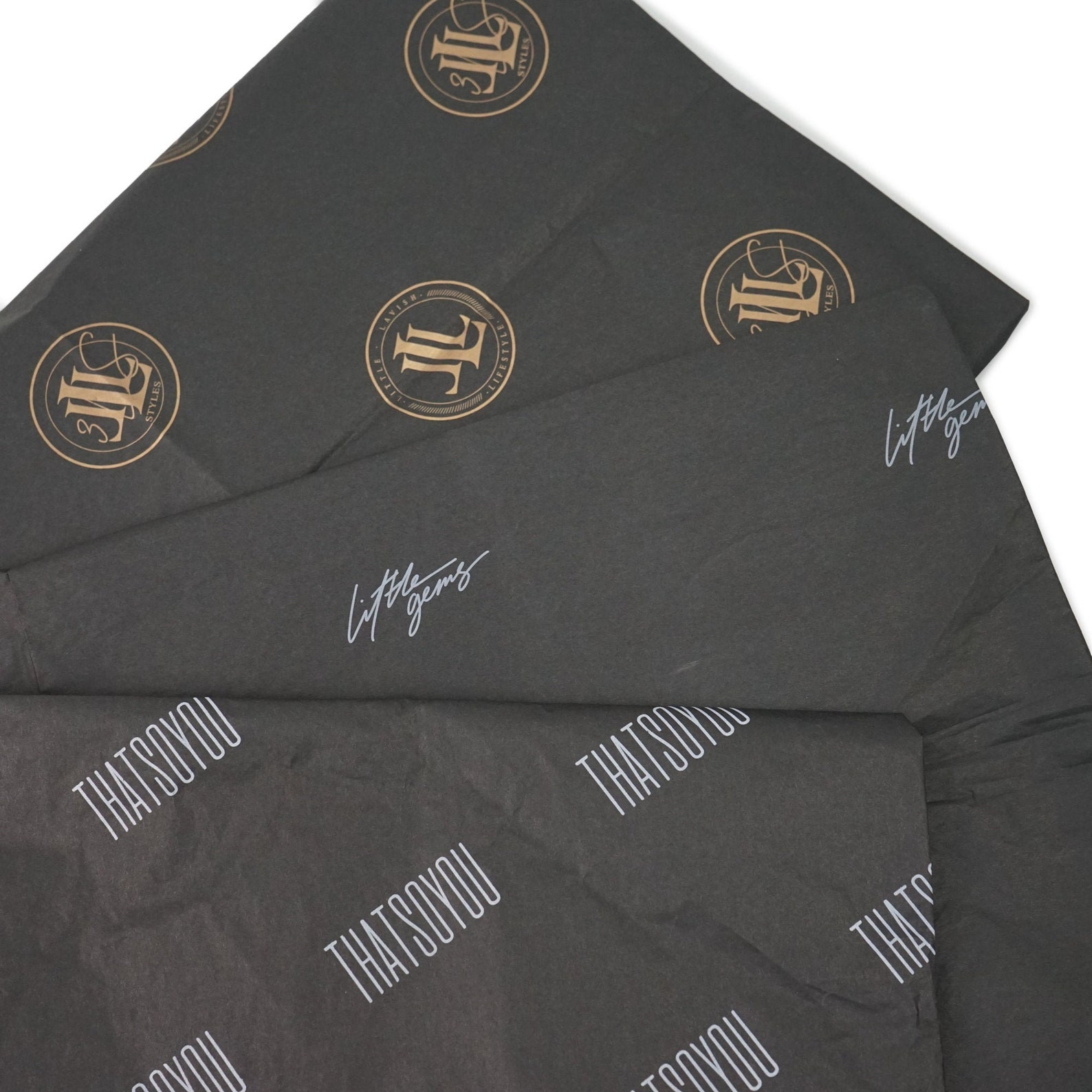 On Sale Custom Black Tissue Paper and Stickers Custom Branded Etsy