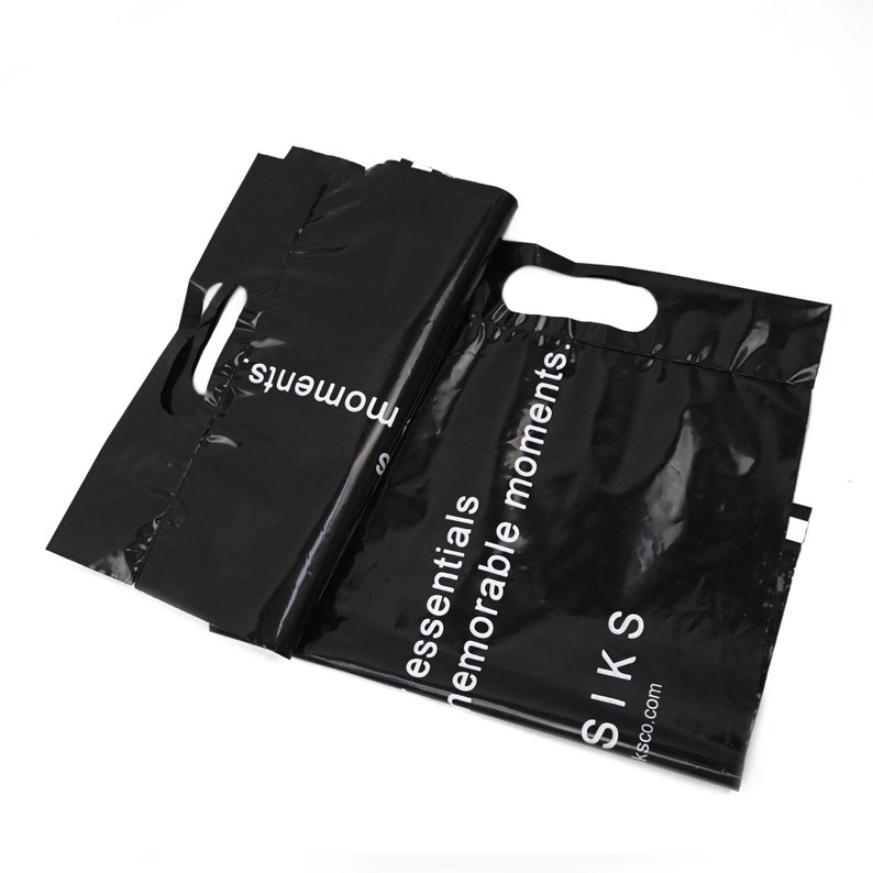 On sale custom black poly mailer bags with handle custom Etsy