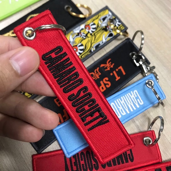 Custom Remove Before Flight Jet Tag Embroidered Key Chain Key Tag  Car Accessories Biker Airplane Personalized Name Text