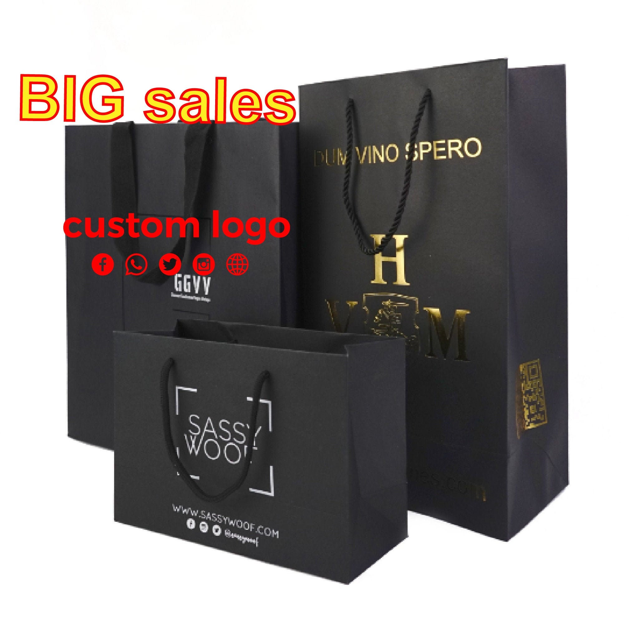 Paper Bags With Handles Custom Shop Bag With Logo Custom -  Denmark