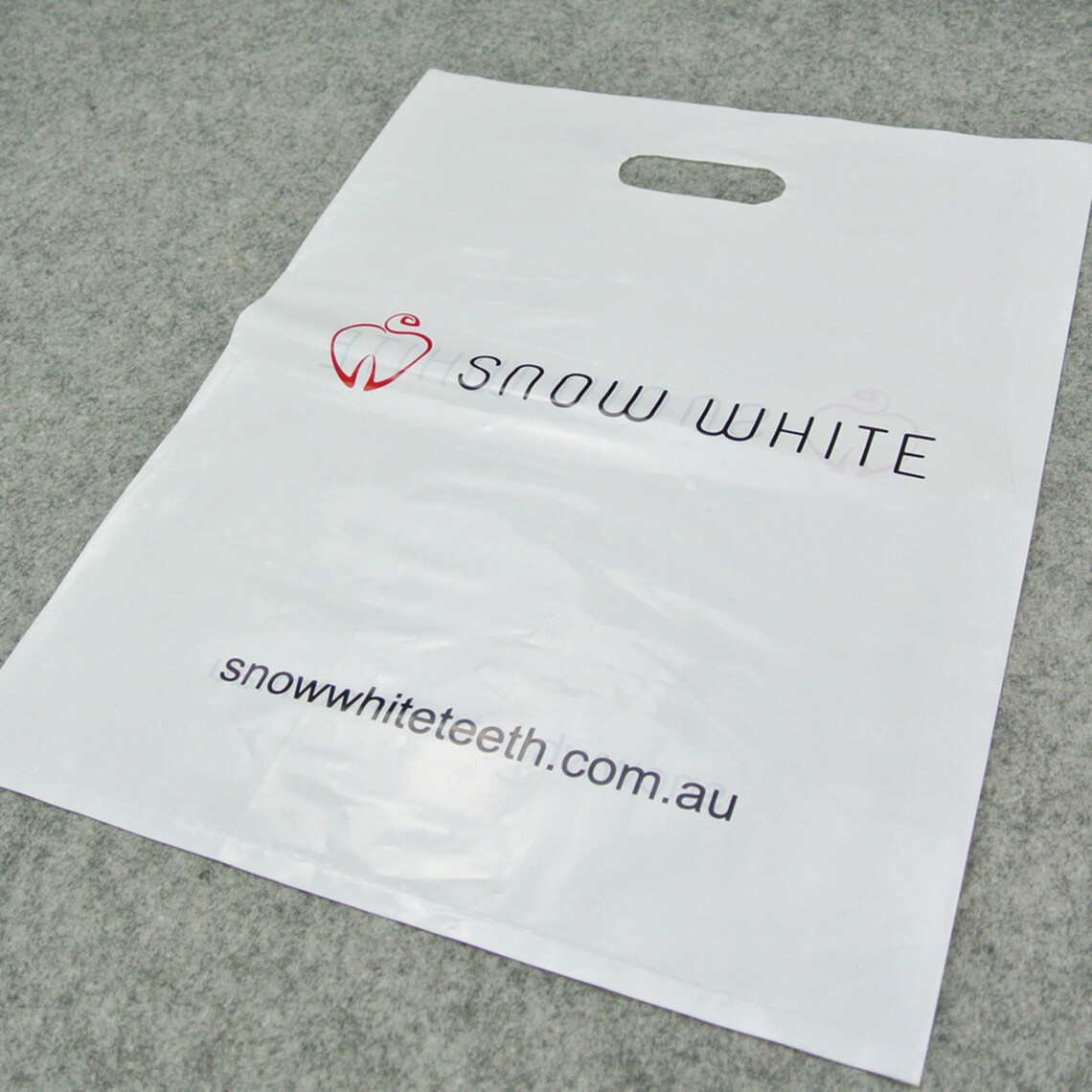 On sale 12x16 White Poly Handle Bag custom plastic Etsy