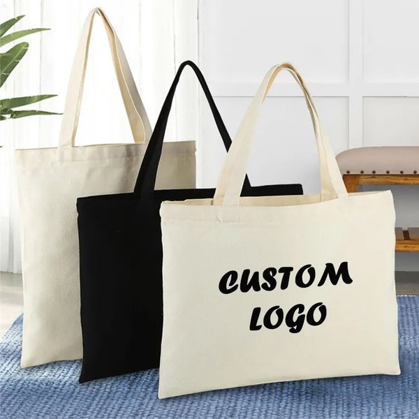 1-500pcs Custom Tote Bag, Promotional Tote Bag, Shopping Bags With Your Logo, Personalized Tote Bag, Custom Name Embroidered Tote Bag