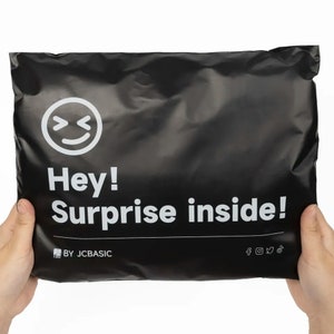 50-500 Custom Black Poly Mailers Bag, Custom Shipping Bag With One Color Logo, Custom matte Black Postage Bag