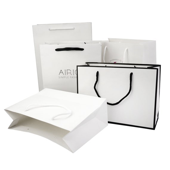 200 bolsas de papel personalizadas bolsas de cartulina blanca - España
