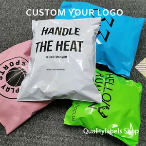 Bolsa de correo de polietileno en color rosa bebé, blanco, negro, violeta, azul y amarillo, lista para enviar o personalizada con su diseño, bolsa de envío rosa personalizada