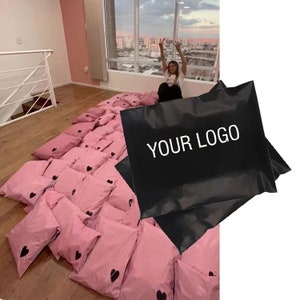 50-1000 bolsas de correo de polietileno personalizadas de color rosa bebé con autosellado y autoadhesivas, extremadamente ligeras, color rosa claro mate