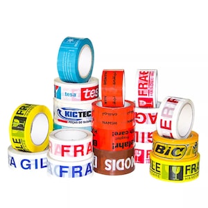 1-50 rolls CUSTOM Packaging Tape , Printed Water Activated Tape, Gummed Tape, Reinforced Kraft Tape, Printed Packaging Tape