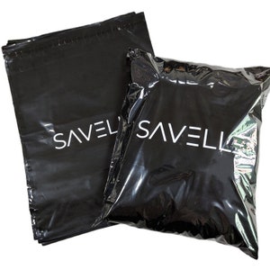 50-1000 Custom Black Poly Mailers Bag, Custom Shipping Bag With One Color Logo, Custom Glossy Black Postage Bag