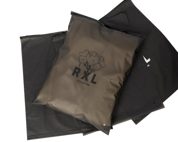 Bolsa con cierre de cremallera negra mate de alta calidad personalizada para embalar ropa bolsas de plastico con cierre de cremallera esmerilado personalizadas para ropa Etsy Mexico