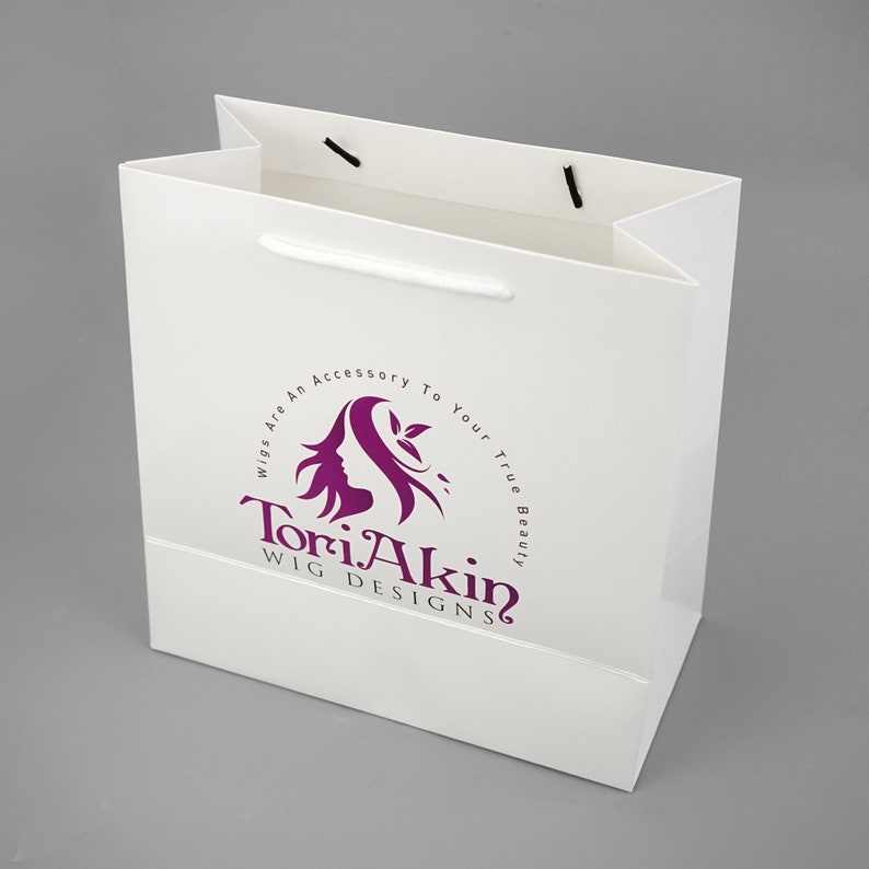 160 Paper Bags With Logo Paper Bags With Handle Custom Kraft Etsy