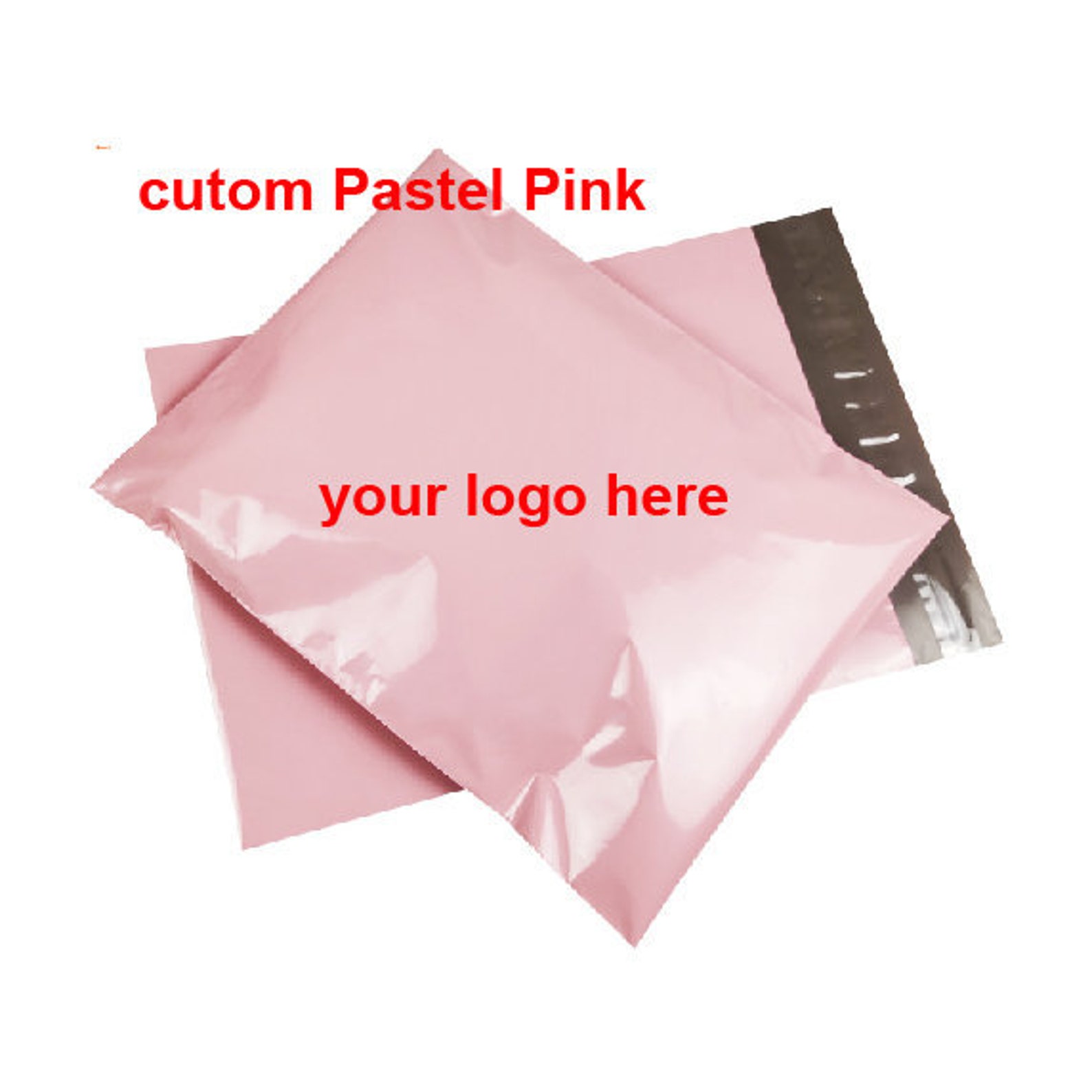 Custom pink poly mailer ready to ship or custom you design Etsy