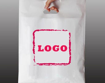 50-1000Pcs Custom Shopping Bags with Logo for Boutique Custom Plastic Bags with Logo Custom Merchandise Bags with Logo for Business