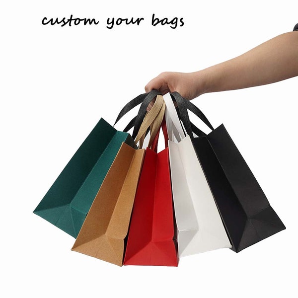 custom paper bags with logo for business, Wholesale In Stock Fashion Recycle Custom Printed Bag With Logo