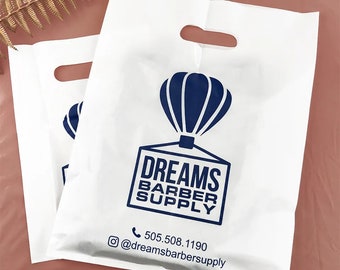 50-1000Pcs Custom Shopping Bags with Logo for Boutique Custom Plastic Gift Bags with Logo Custom Merchandise Bags with Logo for Business