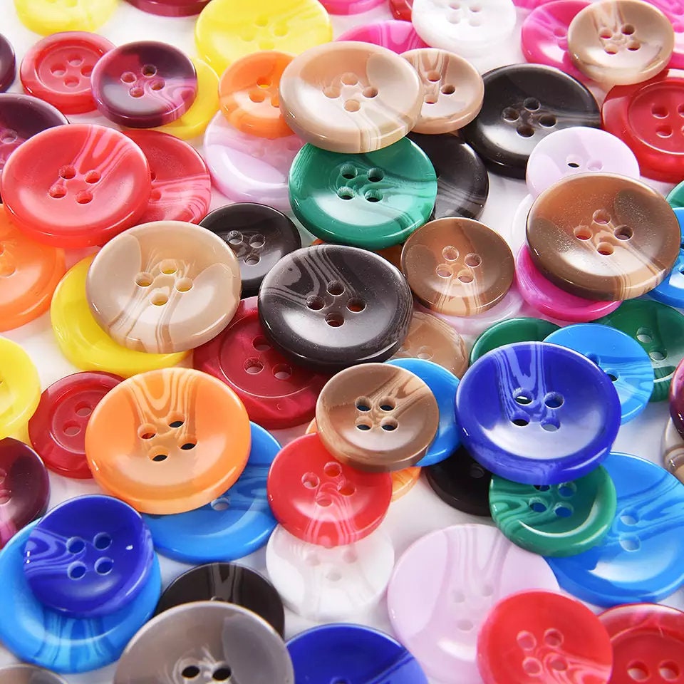 1500pcs Resin Buttons Mixed Color Round Resin Buttons Colorful