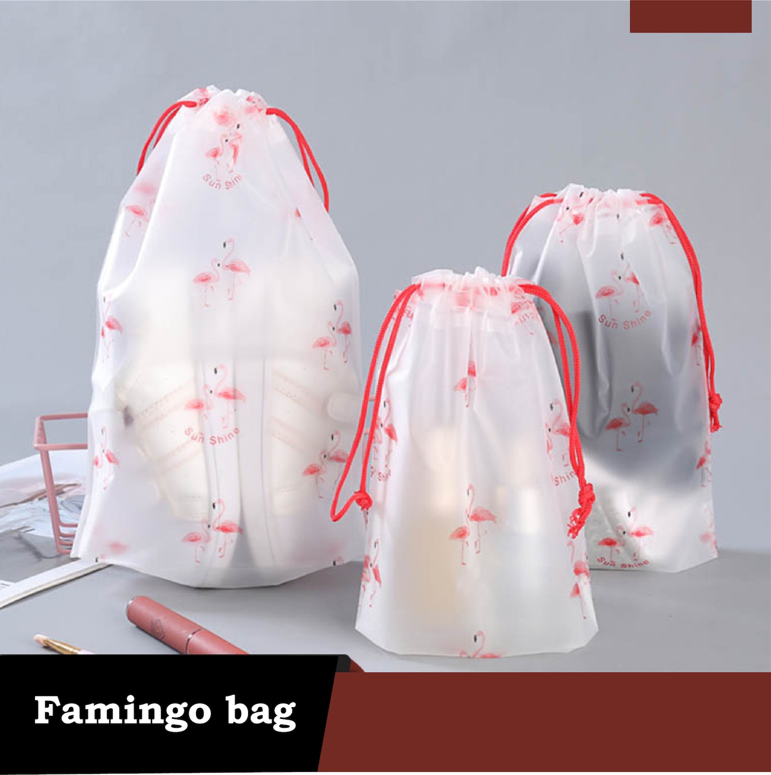 Frosted Travel Drawstring Pouch Waterproof Cosmetic Make up - Etsy