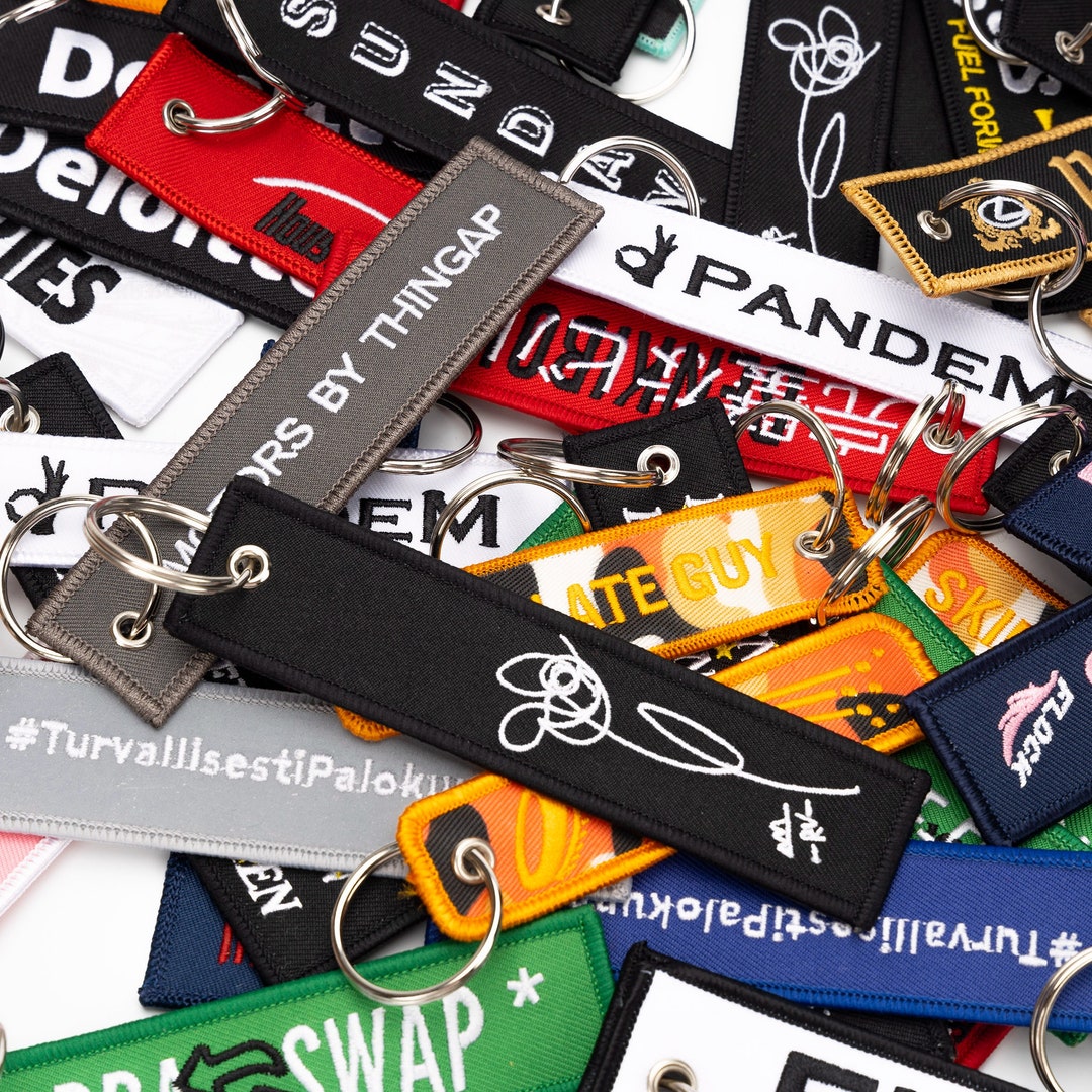 Custom Embroidery Key Tag Free Shipping custom Keychain Sports Team