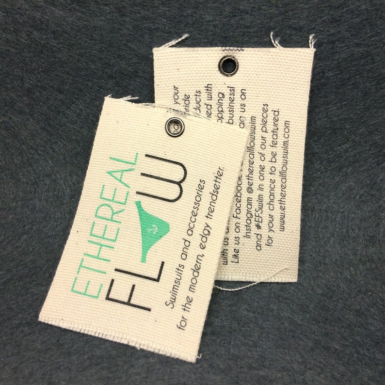 Custom fabric hang tag Printed cotton hang tags fabric hang | Etsy