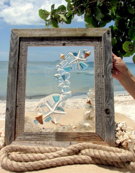 Beach Glass Starfish and Florida Conchs #92