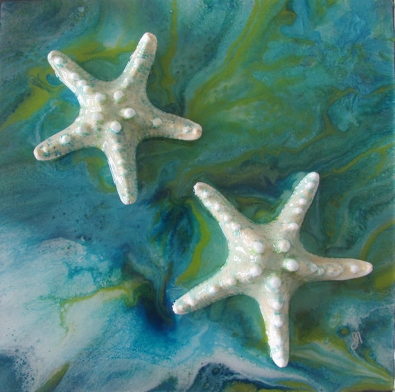 Coastal Starfish Painting, Starfish Original Art, Original Beach Art, Beach house art, Coastal Art, Starfish Painting, Ocean painting