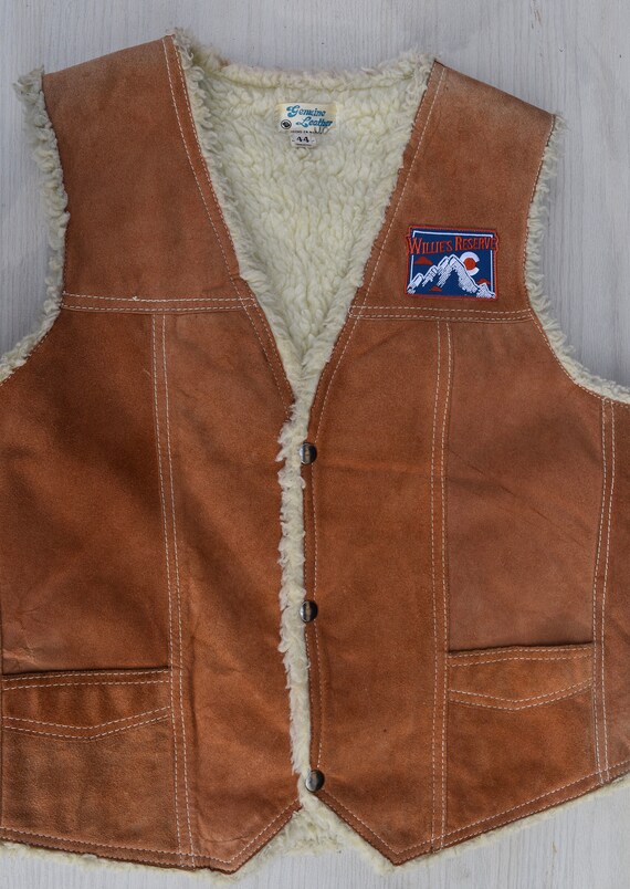Vintage 1970s Genuine Leather Vest Willie's Reserv