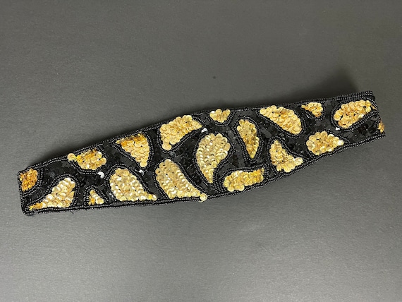 Sequin Belt VTG Art Deco 1980s - image 1