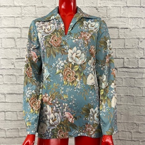 VTG 1970s Flower Women&#39;s blouse