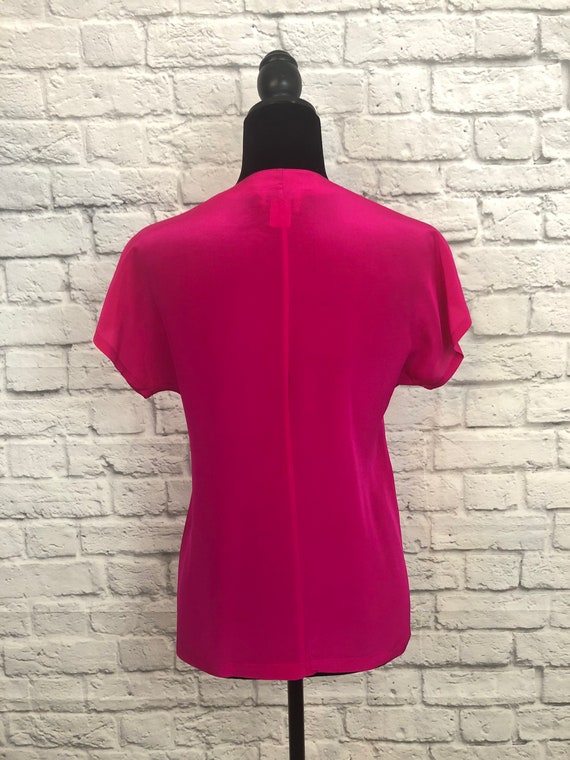 1980s Silk blouse CLIO for Nordstrom *hot pink* - image 2