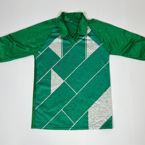 VTG Soccer Sports Tshirt - elbow pads green collared shirt Football Men&#39;s SportShirt