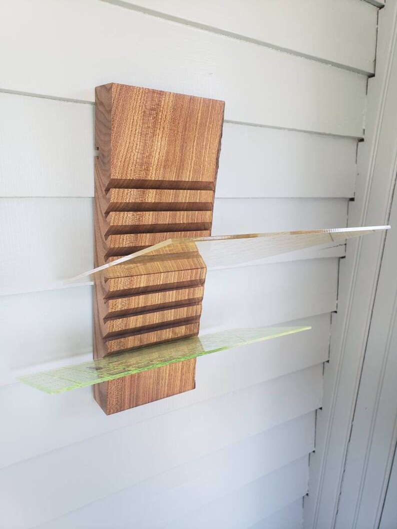 Wallmounted Quilt Ruler Rack in Live Edge Red Elm Etsy