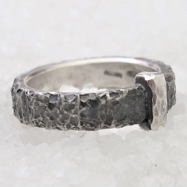 Outlander love wedding ring sassenach, from mi basia mille, beaten silver wedding ring