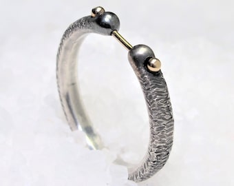 Anello In Acciaio Inox Nero Story Of O Con Collare Scorrevole - Dark Silver - Foto 2