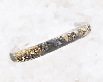 Rustic chaos ring, alternative wedding, 2.5mm wide, cast gold, medieval viking
