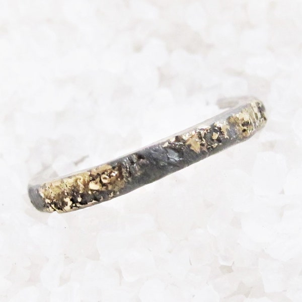 Rustic Chaos Ring, Alternative Wedding, 2.5mm Width, Cast Gold, Viking Middle Ages