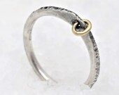 O-Ring ring, silver and gold bondage ring