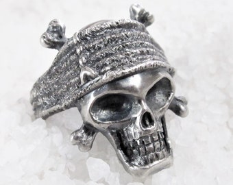 Johnny Depp ring, jack sparrow, 15 grams silver, rustic handmade ring, pirate crew ring