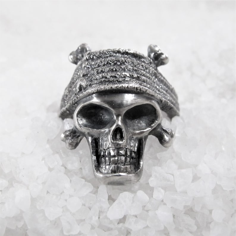 Johnny Depp ring, Jack Sparrow, 15 grams of silver, rustic handcrafted ring, pirate crew ring image 4