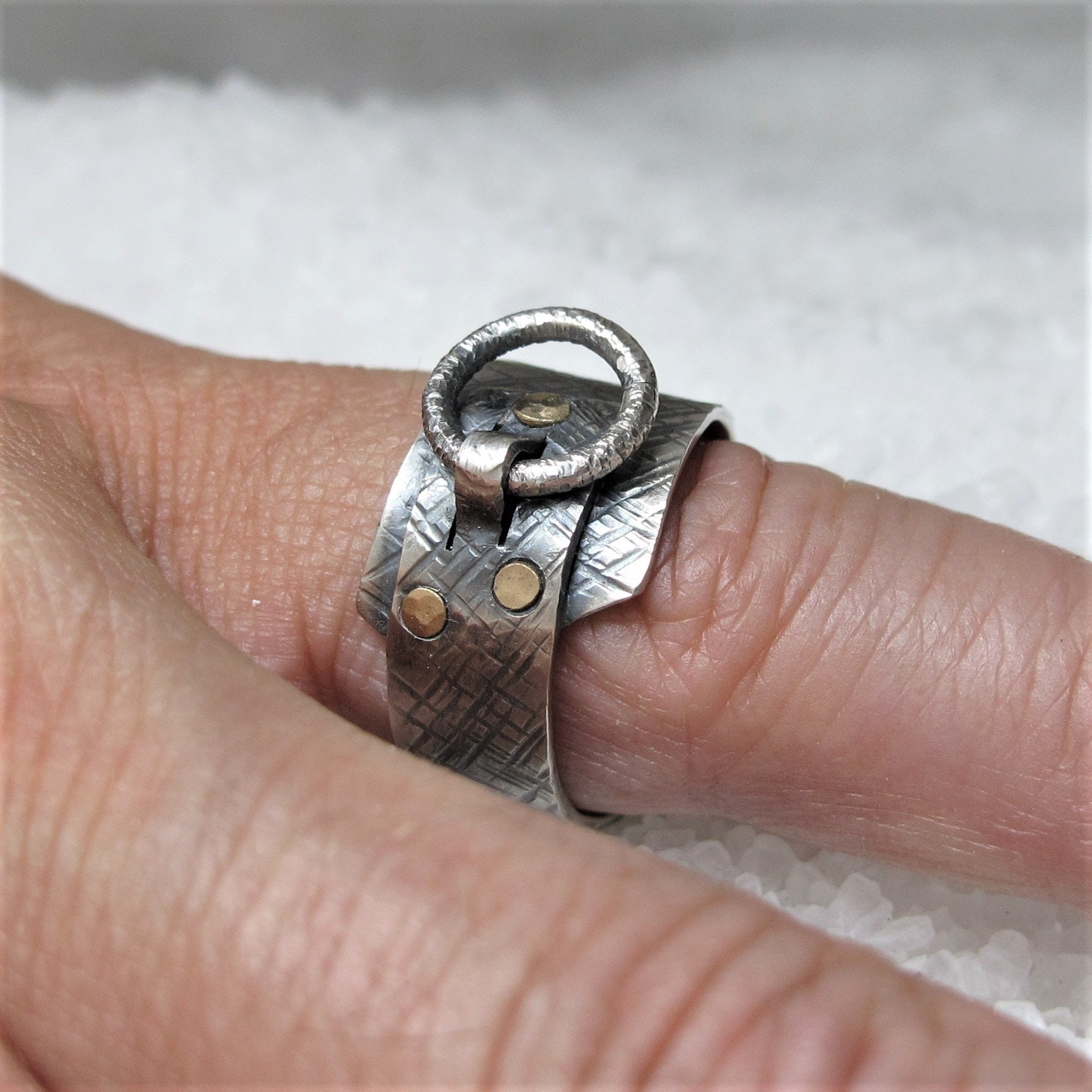 Anello In Acciaio Inox Nero Story Of O Con Collare Scorrevole - Dark Silver - Foto 3