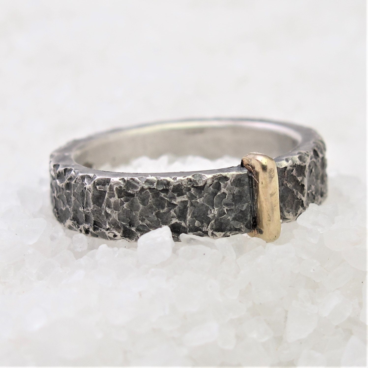 Outlander Scottish wedding, hammered oxidized silver ring, gold inlay wedding ring, sassenach ring black rustic silver