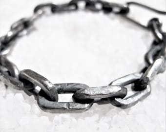 Bracciale pesante 50 grammi uomo vichingo, argento massiccio,  bracciale brutalist rustic