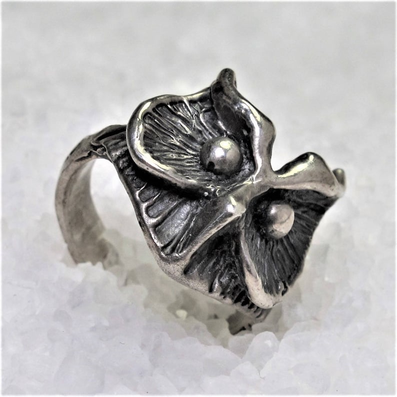 Anello Biker Teschio Argento 935 Meera Jewels – Stile Gotico, Argentium Ossidato, Taglia 11.5