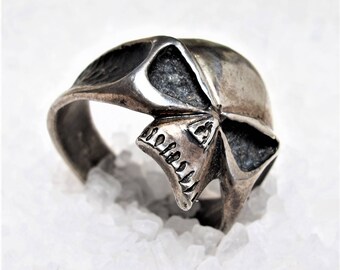 Anello Da Uomo Con Teschio Alato In Argento Sterling 925 - Foto 6