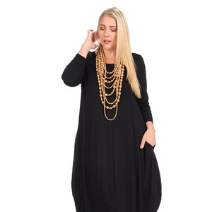 Plus Size Cocoon Midi Dress Black - Etsy